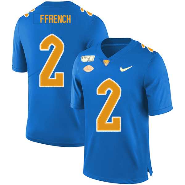 Pittsburgh Panthers #2 Maurice Ffrench Blue 150th Anniversary Patch Nike College Football Jersey
